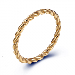 Steel Rings Rope Ring Gold Plated