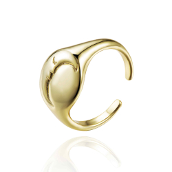 Silver Rings Open Pinky Ring - Moon - Gold Plated and Rhodium Silver