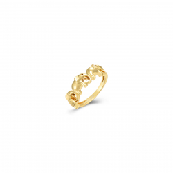 Bagues Argent Lisse Bague Éléphant - 6&nbsp;mm - Dorure Or