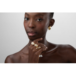 Ringe Glattes Silber Ring mit Streifen – vergoldet