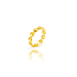 Silver Rings Silver Ring - Shells 5mm - Gold Plated and Rhodium Silver