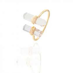 Silver Stone Rings Mineral Ring - Gold Plated and Rhodium Silver