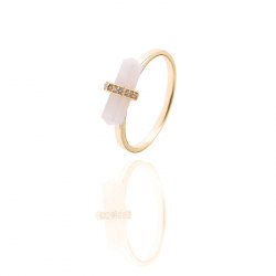 Silver Stone Rings Mineral Ring - Rhodium Silver, 18k Gold and Rose Plated Plated