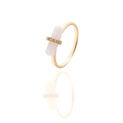 Silver Stone Rings Mineral Ring - Rhodium Silver, 18k Gold and Rose Plated Plated