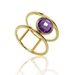 Silver Stone Rings Mineral Ring - 18k Gold Plated and Rhodium Silver