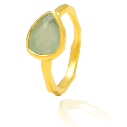 Silver Stone Rings Mineral Ring  - Gold Plated Silver