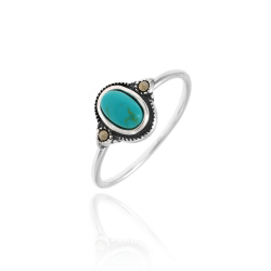 Silver Stone Rings Mineral Ring - Rhodium Silver