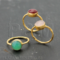 Silver Stone Rings Mineral Ring - 8mm - Gold Plated Silver