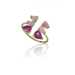 Silver Stone Rings Mineral Ring - Rhodium Silver - 16 - Ruby