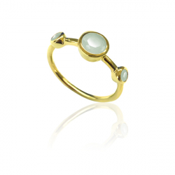 Silver Stone Rings Mineral Ring - 3 Minerals - Gold Plated and Rhodium Silver