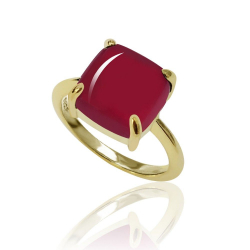 Silver Stone Rings Mineral Ring - Rhodium Silver - 16 - Ruby