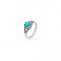 Ringe Silber Minerale Ring Mineral Rund - 9 mm