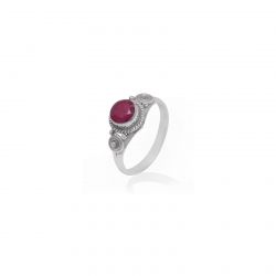 Ringe Silber Minerale Ring Mineral Rund - 9 mm