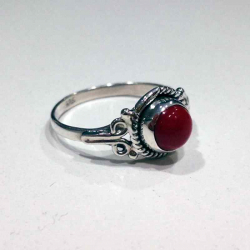 Silver Stone Rings Mineral Ring - Round Cabochon 6mm - 9mm - Silver