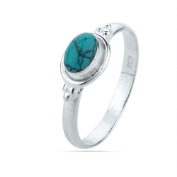 Silver Stone Rings Mineral Ring - 6*4mm