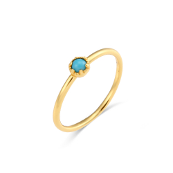 Bagues Argent Minéral Bague Minéral Turquoise - Dorure Or et Argent Rhodié