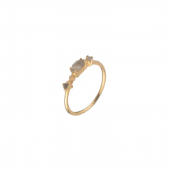 Silver Stone Rings Mineral Ring -  Gold Plated