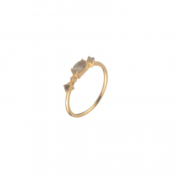 Ringe Silber Minerale Ring Mineral - Vergoldet