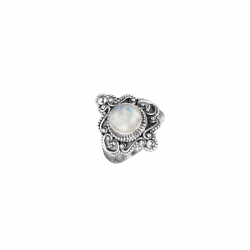 Bagues Argent Minéral Bague Minéral 7,5 mm Ronde Argent