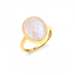 Silver Stone Rings Mineral Ring - Oval 12*14mm - Gold Plated