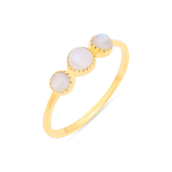 Anillo Plata Mineral Anillo Mineral - 3 Minerales -4mm, 3mm - Bañado Oro y Plata