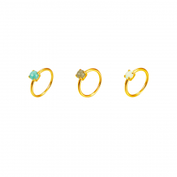 Anillo Plata Mineral Anillo Mineral - Minerales - 6mm - Bañado Oro