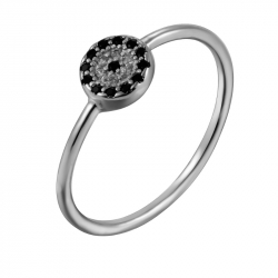 Silver Zircon Rings Zirconia Ring - 6mm Plate