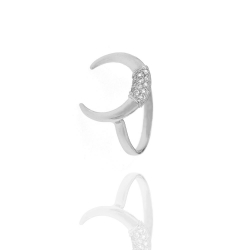 Silver Zircon Rings Zirconia Ring - Horn