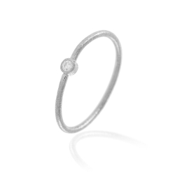 Silver Zircon Rings Zirconia Ring - 2 mm