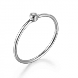 Silver Zircon Rings Zirconia Ring - CZ 2mm