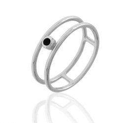 Silver Zircon Rings Zirconia Ring - Double