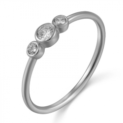 Silver Zircon Rings Zirconia Ring - CZ 2 Y 3mm