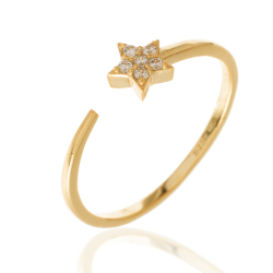 Silver Zircon Rings Zirconia Ring -  Star