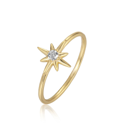 Silver Zircon Rings Zirconia Ring - Star