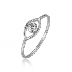Silver Zircon Rings Zirconia Ring - Eye