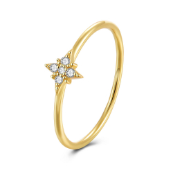 Silver Zircon Rings Zirconia Ring - Star