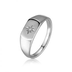 Silver Zircon Rings Zirconia Ring - Star