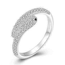 Silver Zircon Rings Zirconia Ring - Snake