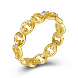 Silver Zircon Rings Zirconia Ring - Chain