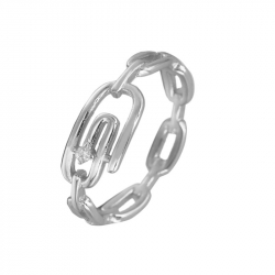 Silver Zircon Rings Zirconia Paper Clips Ring