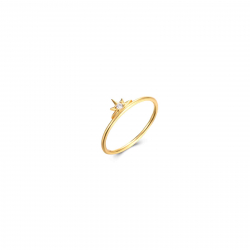 Silver Zircon Rings Sun Zirconia Ring - Silver Gold Plated