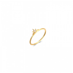 Anillo Plata Circonita Anillo Sol - Circonita - Plata Bañado Oro