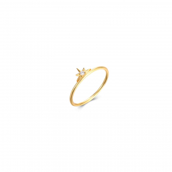 Ringe Silber Zirkonia Ring Sonne - Zirkonia - Silber Vergoldet