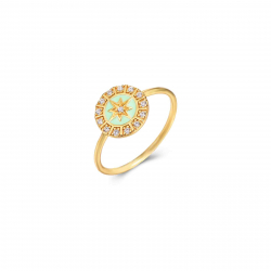 Silver Zircon Rings Star Enamel Zirconia Ring - Silver Gold Plated