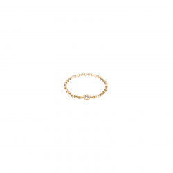 Anillo Plata Circonita Anillo Chain - Circonita - Plata Bañado Oro