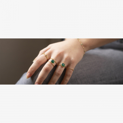 Anillo Plata Circonita Anillo Chain - Circonita - Plata Bañado Oro