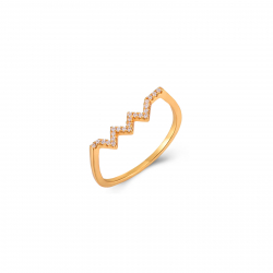 Anillo Plata Circonita Anillo Ondas - Circonita  - Bañado Oro