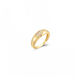 Anillo Plata Circonita Anillo Estrella - Circonita  - Bañado Oro  y Plata Rodiada