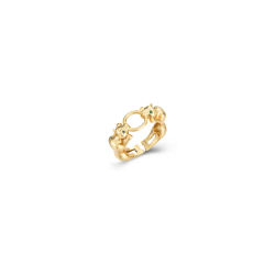Silver Zircon Rings Triple Zirconia Ring - 1mm - Gold Plated