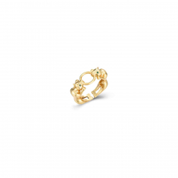 Anillo Plata Circonita Anillo Pantera  Circonita - 8mm - Bañado Oro